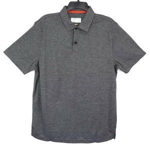 Greg Norman Mens Golf Polo Rugby Shirt Shark Logo Gray Heathered Short Sleeves L
